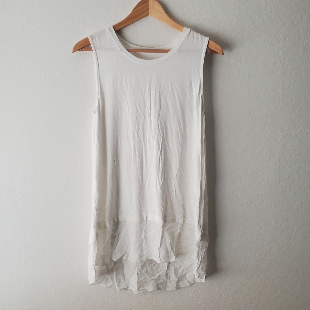 Soft Surroundings Heavenly Soft Eden Tiered White Tunic Tank Top